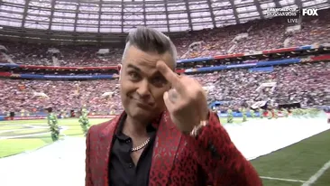 Robbie Williams a arătat degetul mijlociu la ceremonia de deschidere a Cupei Mondiale