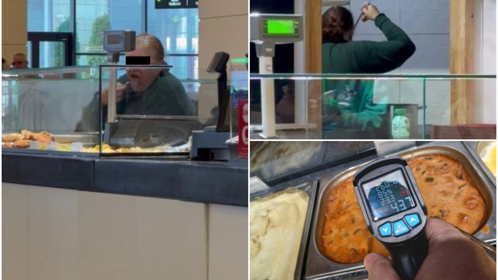 Scene scârboase într-un magazin din mall! O angajată, prinsă în timp ce mânca cu mâna din preparatele clienților