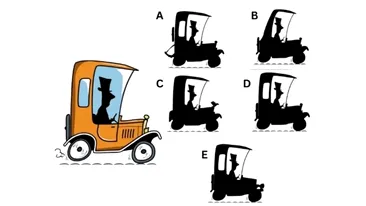 Test de inteligență | Care este umbra corectă a mașinii de epocă din imagine?