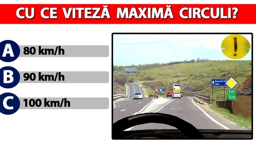TEST AUTO | Cu ce viteză maximă va circula conducătorul autoturismului din imagine?