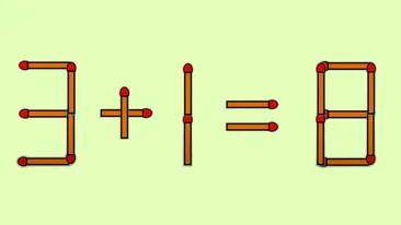 Test de inteligență | Mutați un singur chibrit, pentru a corecta 3 + 1 = 8