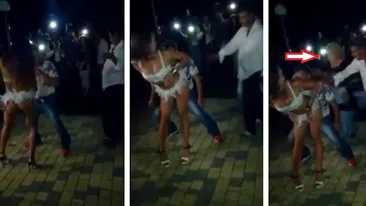 Momentul în care un bărbat este prins de soție în timp ce dansa lasciv cu o brunetă sexy! Imaginile au devenit virale