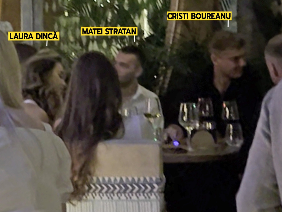 Cristian Boureanu, la masă, alături de Matei Stratan și de Laura Dincă, fosta lui iubită (Foto: CANCAN.RO)