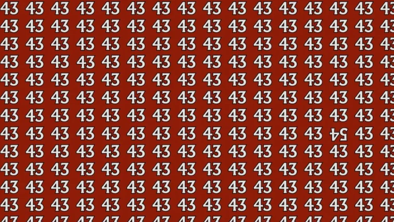 Test IQ | Găsiți numărul 54 ascuns printre 43. Geniile îl descoperă în doar 20 de secunde