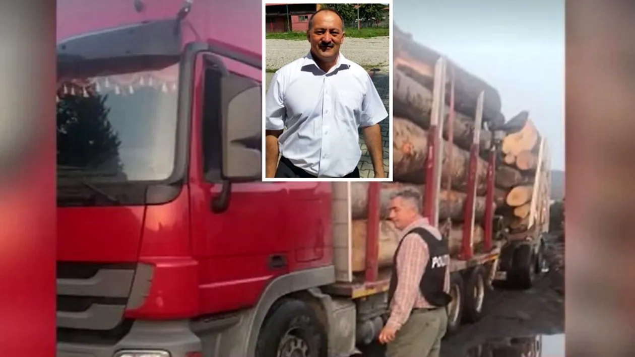 Un primar din Argeș, prins de polițiști la volanul unui camion cu lemne furate. Ce explicații a oferit în fața oamenilor legii