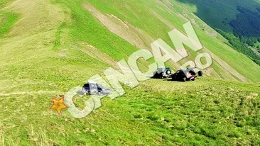 Doi medici si copiii lor au vazut moartea cu ochii la Busteni. Le-a murit motorul in panta si au ajuns in rapa