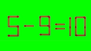 Test IQ cu chibrituri | Corectați 5 - 9 = 4, mutând un singur băț!