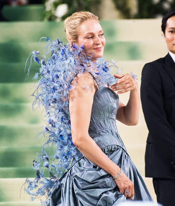 Celebrities arrive to 2024 Met Gala Celebrating "Sleeping Beauties: Reawakening Fashion" at The Metropolitan Museum of Art in New York City, USA.

Pictured: Uma Thurman,Image: 871070924, License: Rights-managed, Restrictions: -ALLCOUNTRY, Model Release: no, Pictured: Uma Thurman