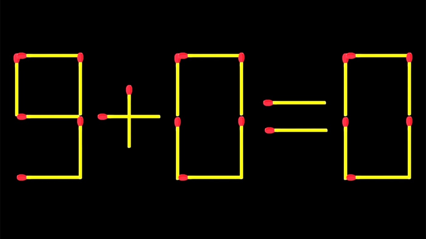 Test de inteligență | Mutați un singur chibrit pentru a corecta 9 + 0 = 0