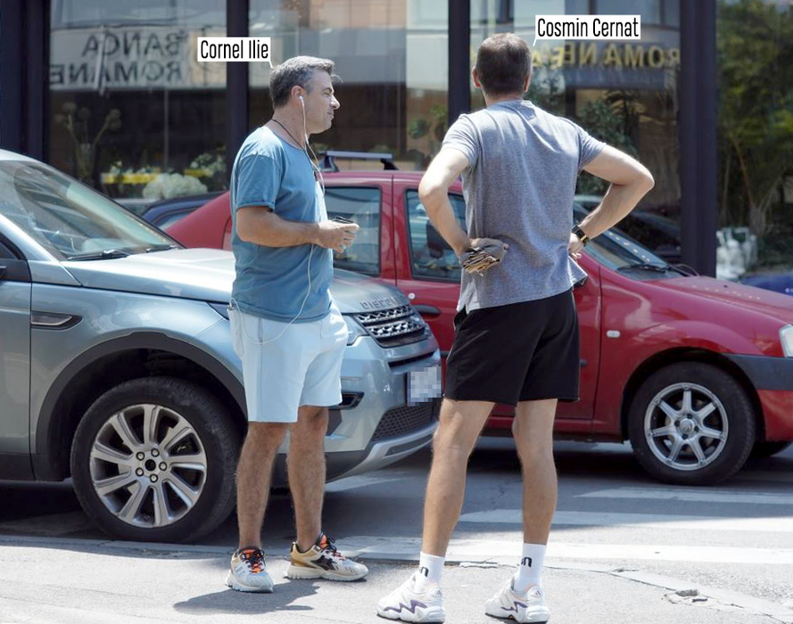 Cornel Ilie și Cosmin Cernat discută în plină stradă, în zona Dorobanți