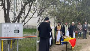 De-a râsu`-plânsu` în 2022 ! Branșare la gaz inaugurată cu sobor de preoți într-o comună din Botoșani