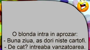 BANC | O blondă intră în aprozar