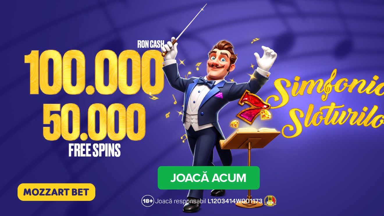 (P) August devine luna spectacolului suprem al sloturilor – Simfonia Sloturilor te așteaptă cu premii de 100.000 RON și 50.000 Rotiri Gratuite!