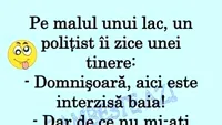 BANC | Polițistul, domnișoara și scăldatul