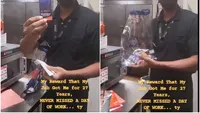 Cadoul bizar pe care l-a primit un bărbat care a lucrat timp de 27 de ani, fără nicio zi liberă, la un celebru fast-food. Ce s-a întâmplat la scurt timp