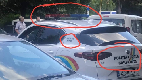 Poliția Locală Constanța, acuzată că folosește pe autospeciale însemne ilegale! Reacția comisarului-șef după ce imaginea a devenit virală