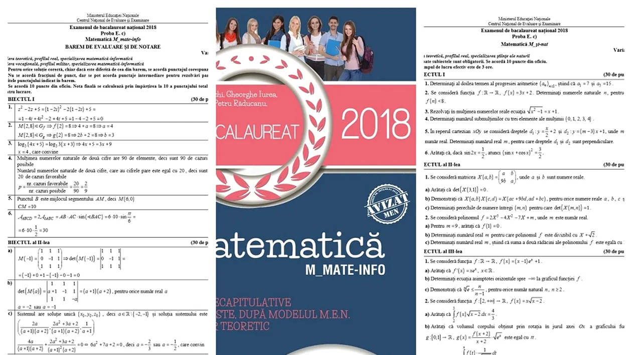 Bacalaureat 2018, sesiunea de toamnă. Rezolvarea subiectelor la matematică