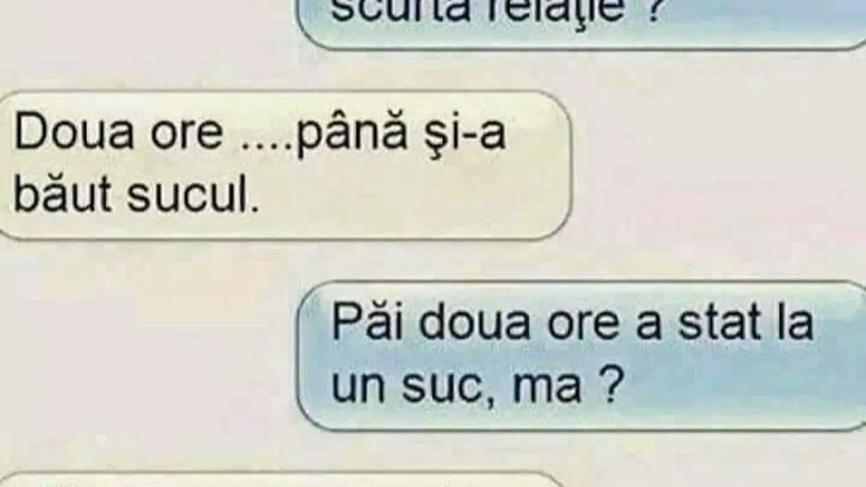 Bancul zilei |  Care ți-a fost cea mai scurtă relație?
