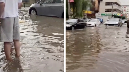 Militari Residence, înghițit de ape! Potopul a spart geamurile magazinelor de la parter și le-a inundat: „Unde să fug? Unde să mă duc?”