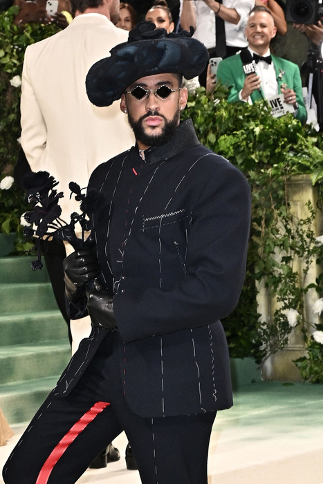 Bad Bunny attends the 2024 Costume Institute Benefit for "Sleeping Beauties: Reawakening Fashion" at The Metropolitan Museum of Art on May 06, 2024 in New York City, USA.
The 2024 Met Gala Celebrating "Sleeping Beauties: Reawakening Fashion" - Arrivals - NYC, NEW-YORK, United States - 07 May 2024,Image: 870916319, License: Rights-managed, Restrictions: , Model Release: no