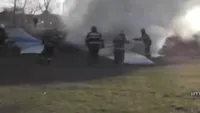 Un avion militar s-a prabusit peste mai multe cladiri, in Franta! Accidentul aviatic a fost succedat de un incendiu