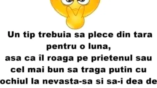 Bancul zilei. Un tip plecat în străinătate primește o telegramă: „Bărbatul care venea la nevastă-ta...”