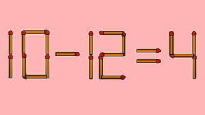 TEST IQ | 10 - 12 = 4 este greșit. Mutați un singur băț, pentru a corecta egalitatea!