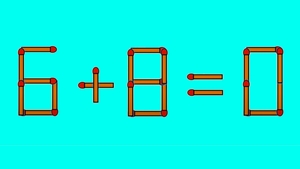 Test IQ cu chibrituri | Corectați 6 + 8 = 0, mutând un singur băț