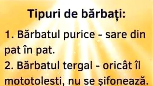 BANCUL ZILEI | Care sunt cele 3 tipuri de bărbați