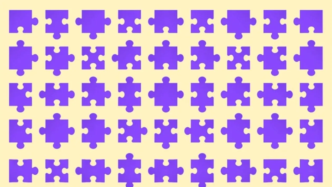 Test de inteligență | Care bucată de puzzle nu se potrivește? Este una singură