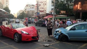 Adrian Minune si-a facut praf Ferrari-ul de 180.000 E! Accident grav in centrul Capitalei! Artistul este in stare de soc!