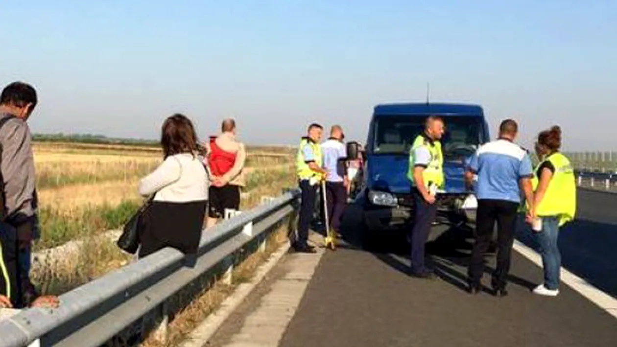 Accident violent pe autostrada Timişoara-Lugoj: 13 persoane implicate! Traficul a fost BLOCAT