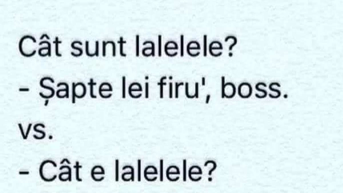 BANCUL ZILEI | "Cât sunt lalelele?" "7 lei firu', boss!"