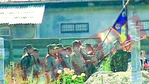 Bacauanca macelarita pe strada, condusa pe ultimul drum