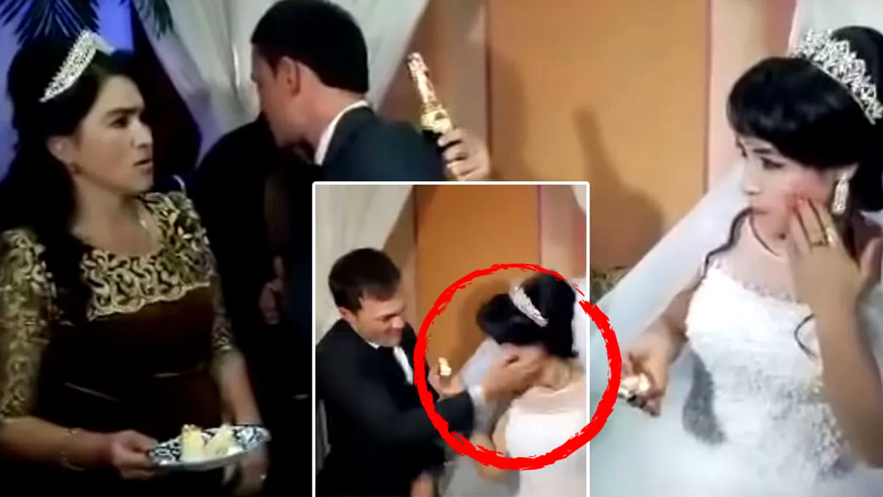 Scene șocante. O mireasă a fost lovită cu bestialitate de soț chiar în ziua nunții, sub ochii invitaților. VIDEO
