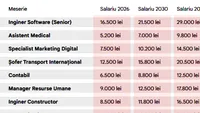 Câți bani vei câștiga pentru meseria ta actuală în 2026, 2030, 2035 și în 2040. Tabel salarii în România