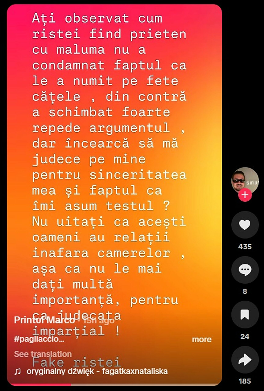 Prințul Marco l-a atacat pe Florin Ristei, după gafa colosală a lui Maluma: „Judecă imparțial”
