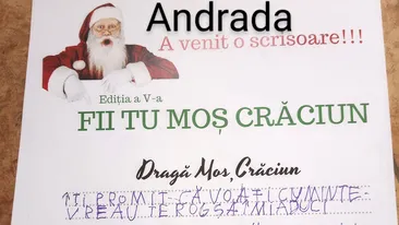 Scrisoarea emoționantă a micuței Andrada pentru Moș Crăciun: Îți promit că voi fi cuminte, te rog să-mi aduci o...