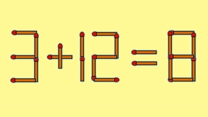 Test de inteligență | Mutați un singur chibrit pentru a corecta 3 + 12 = 8