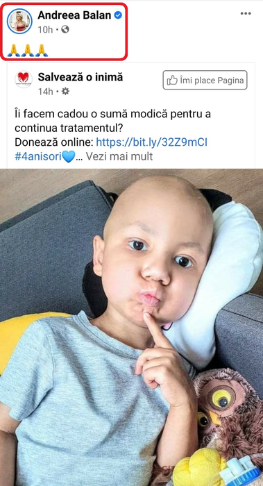 Andreea Bălan, în lupta pentru viață a unui băiețel diagnosticat cu o tumoră la creier