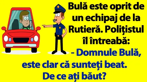 BANC | Domnule Bulă, este clar că sunteți beat. De ce ați băut?