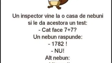 Bancul zilei | Un inspector vine la o casă de nebuni