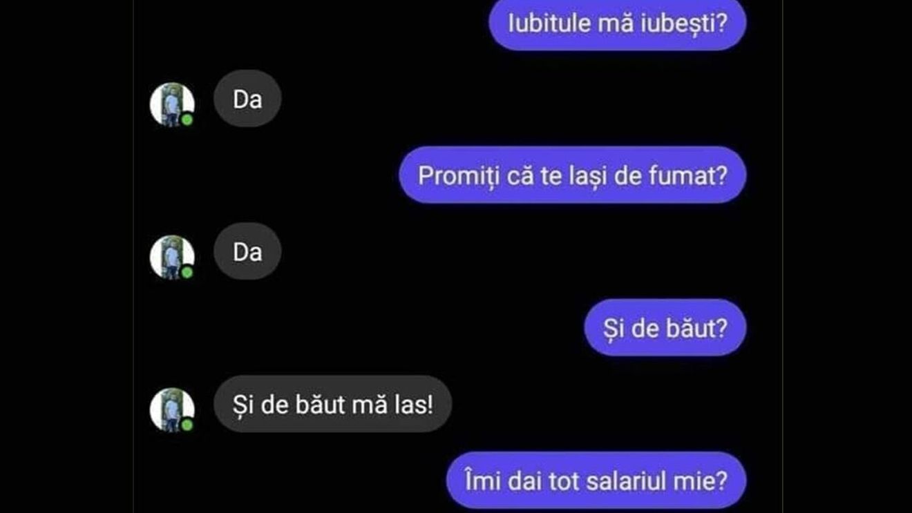 BANCUL ZILEI | "Iubitule, promiți că te lași de fumat?"