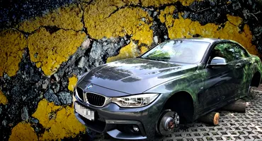 Imagini ireale! Banda lui ”Pampon” a lovit năprăznic! Au lăsat pe butuci un BMW de 50.000 € și…