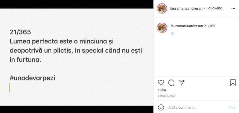 Laura Andreșan își dorește împăcarea cu Grasu XXL? Mesajul sfâșietor transmis public: “Îmi pare rău pentru neputință”