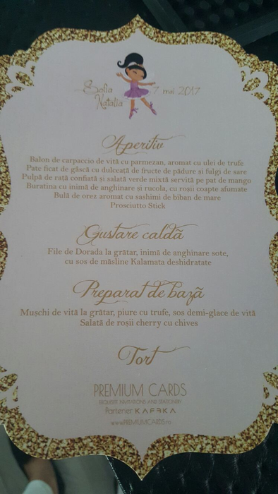 Bianca a ales un meniu sofisticat pentru invitaţi.