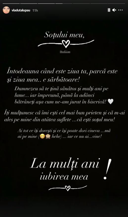 Vlăduța Lupău este însărcinată? Gestul făcut de cântăreață chiar de ziua soțului ei: “Ai tot ce îți dorești”