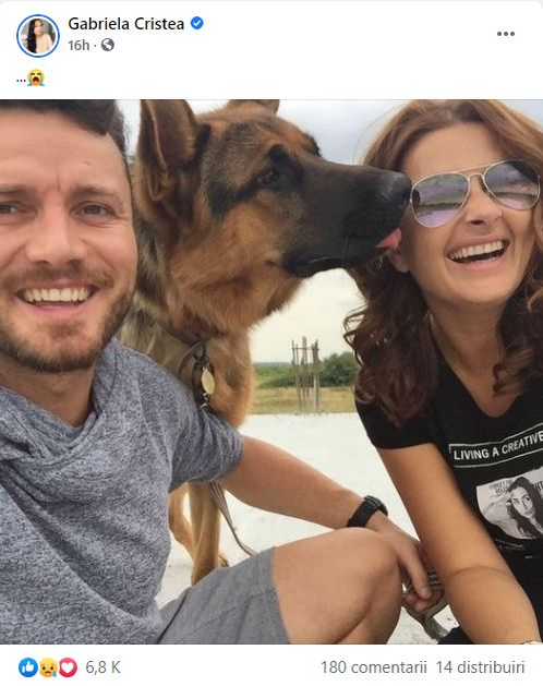 Cu lacrimi în ochi, Gabriela Cristea a mărturisit că este în doliu, după ce unul dintre câinii familiei a murit: “Avea 6 ani jumate. Totul a fost fulgerător de rapid”