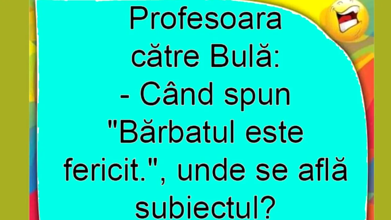 BANC |  Bulă, la ora de gramatică