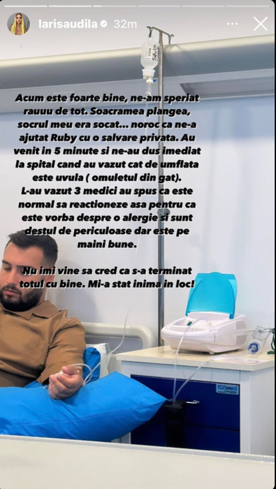 Larisa Udilă, momente de panică în vacanță! Soțul brunetei a ajuns de urgență la spital: ”Nu putea respira”